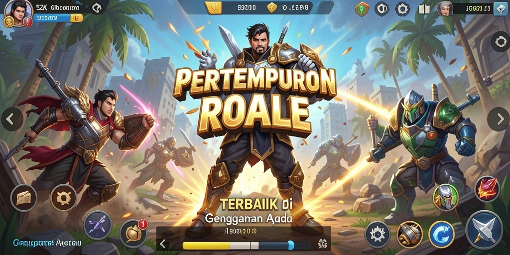 Tangkapan layar menampilkan aksi intens dalam pertempuran Battle Royale.