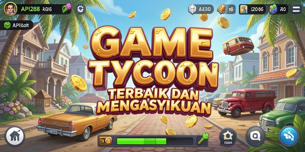 Screenshot gameplay API288 yang menampilkan manajemen bisnis Tycoon.