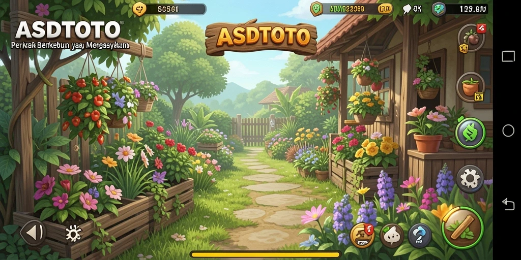 Screenshot gameplay ASDTOTO menunjukkan aktivitas bertani yang seru.