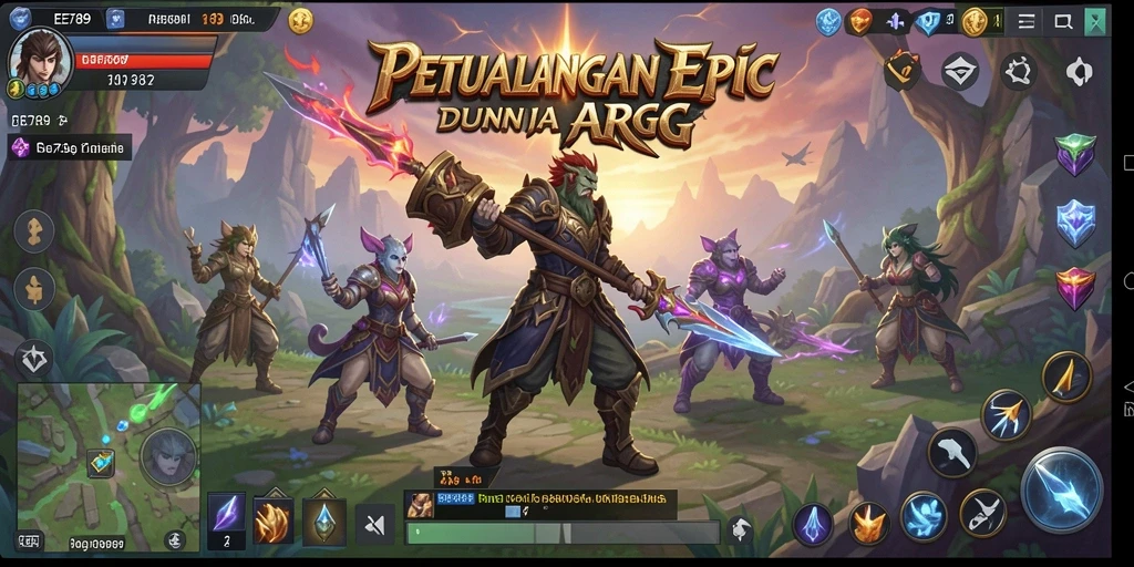 Screenshot gameplay EE789 menampilkan aksi seru dalam pertempuran ARPG.
