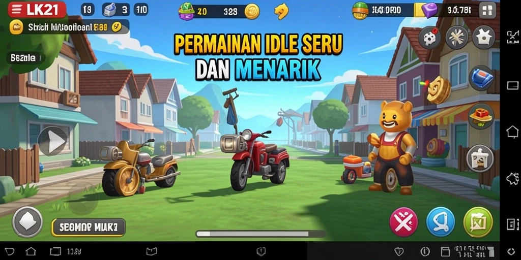 Tampilan gameplay LK21 yang menarik dengan elemen idle.