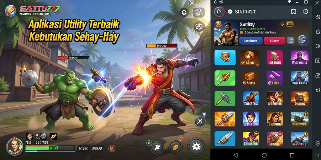 Tampilan utama aplikasi SATU77 yang user-friendly dan fungsional.