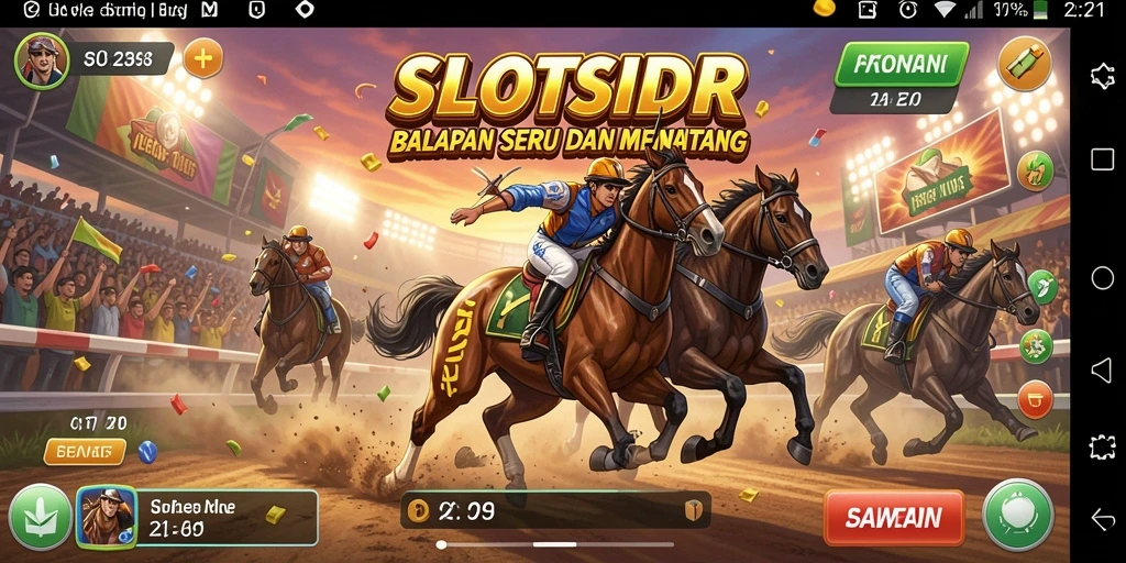 Screenshot gameplay SLOTSIDR yang menunjukkan aksi balapan yang cepat dan mendebarkan.
