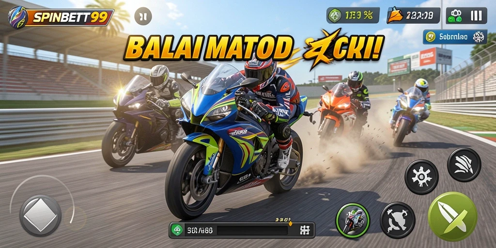 Menampilkan aksi balap motor dengan grafis yang luar biasa di SPINBET99.