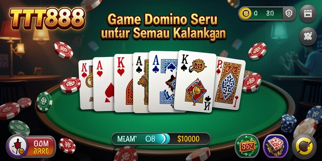 Tampilan permainan Domino yang menarik dalam TTT888.